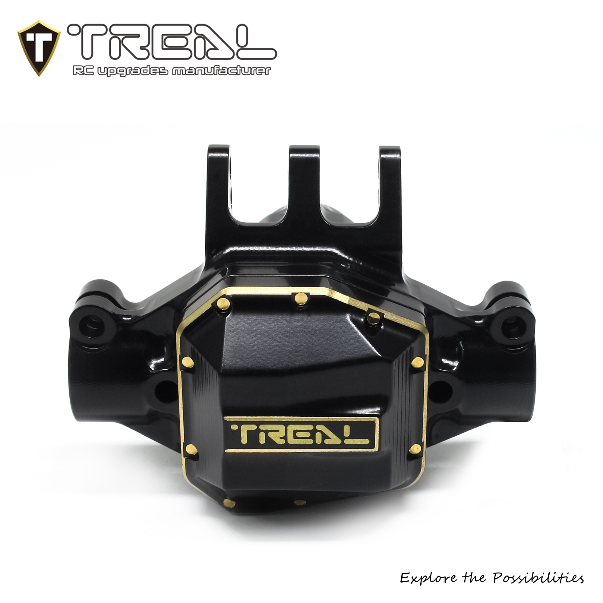 TREAL SCX10 Pro Brass Rear Axle Center 3rd Member Housing w Diff Cover ...